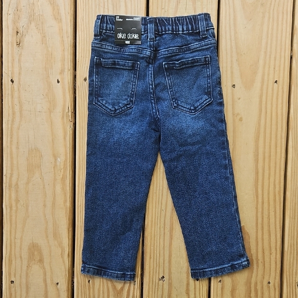 Okie Dokie Toddler Boys Jeans 2T – Classic Dark Wash Straight Leg - Picture 7 of 8